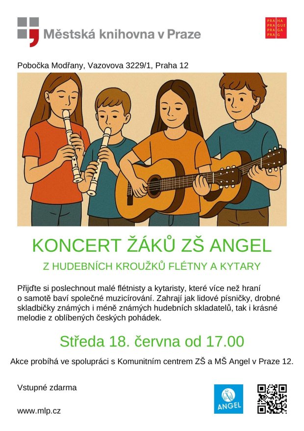 Koncert žáků ZŠ ANGEL - Městská knihovna - pobočka Modřany
