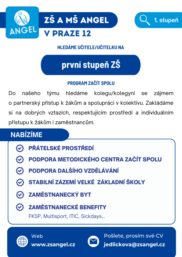Nabídka práce - UČITEL/UČITELKA 1. STUPNĚ